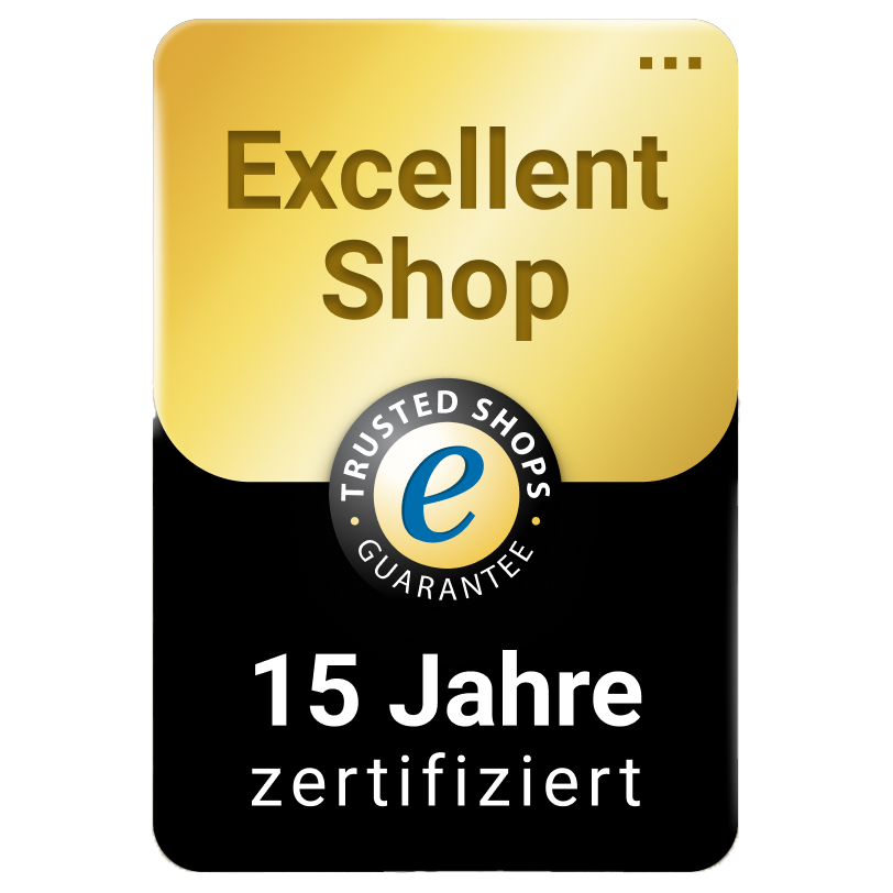 Seit 15 Jahren Trusted Shop Gtesiegel